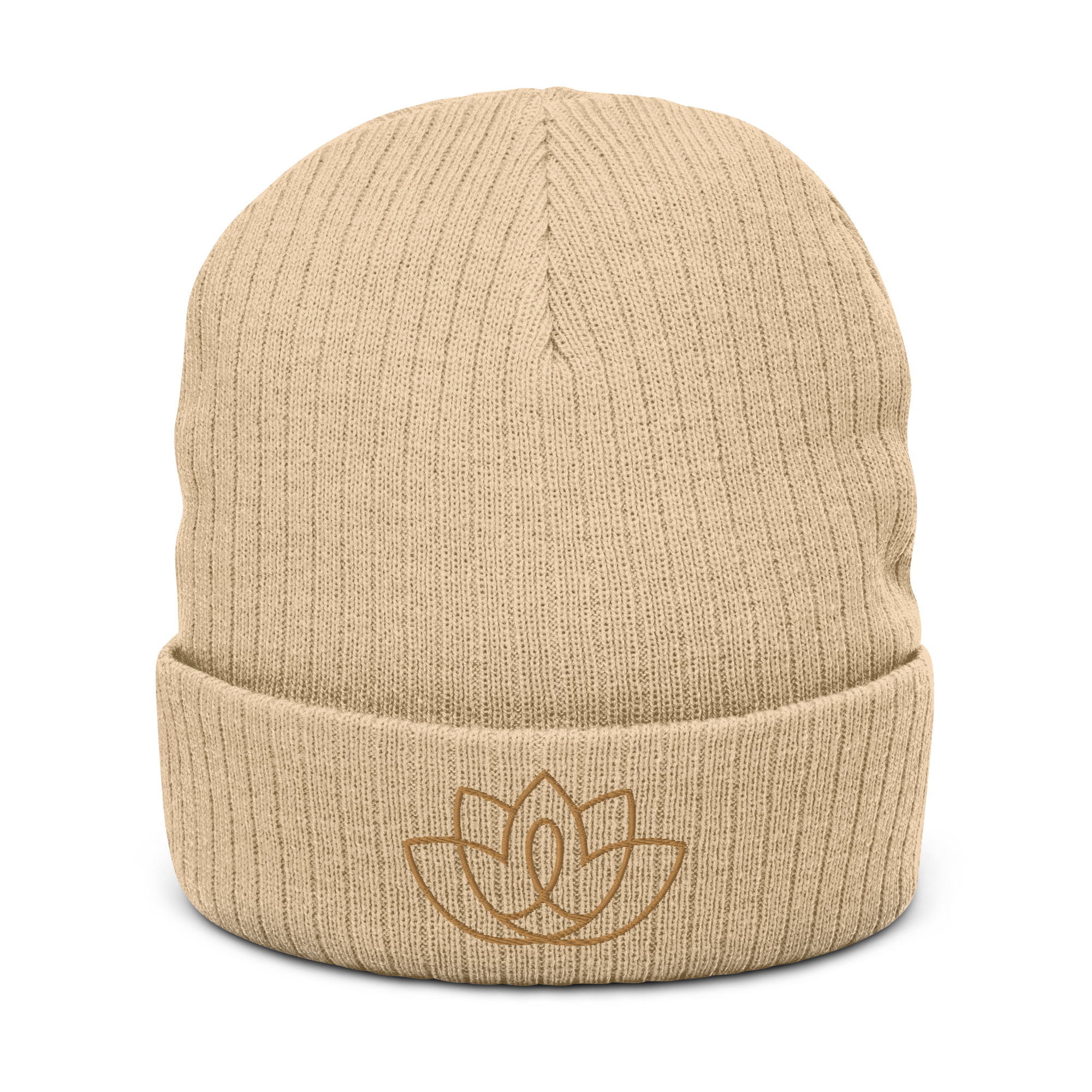 Embroidered Ribbed Knit Beanie