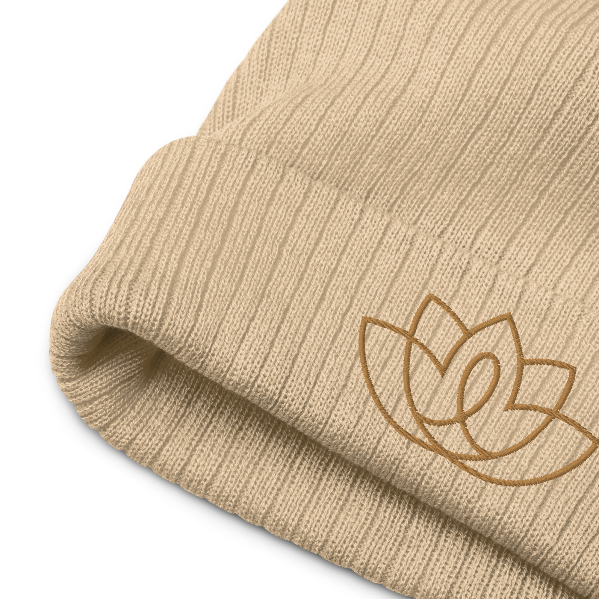 Embroidered Ribbed Knit Beanie