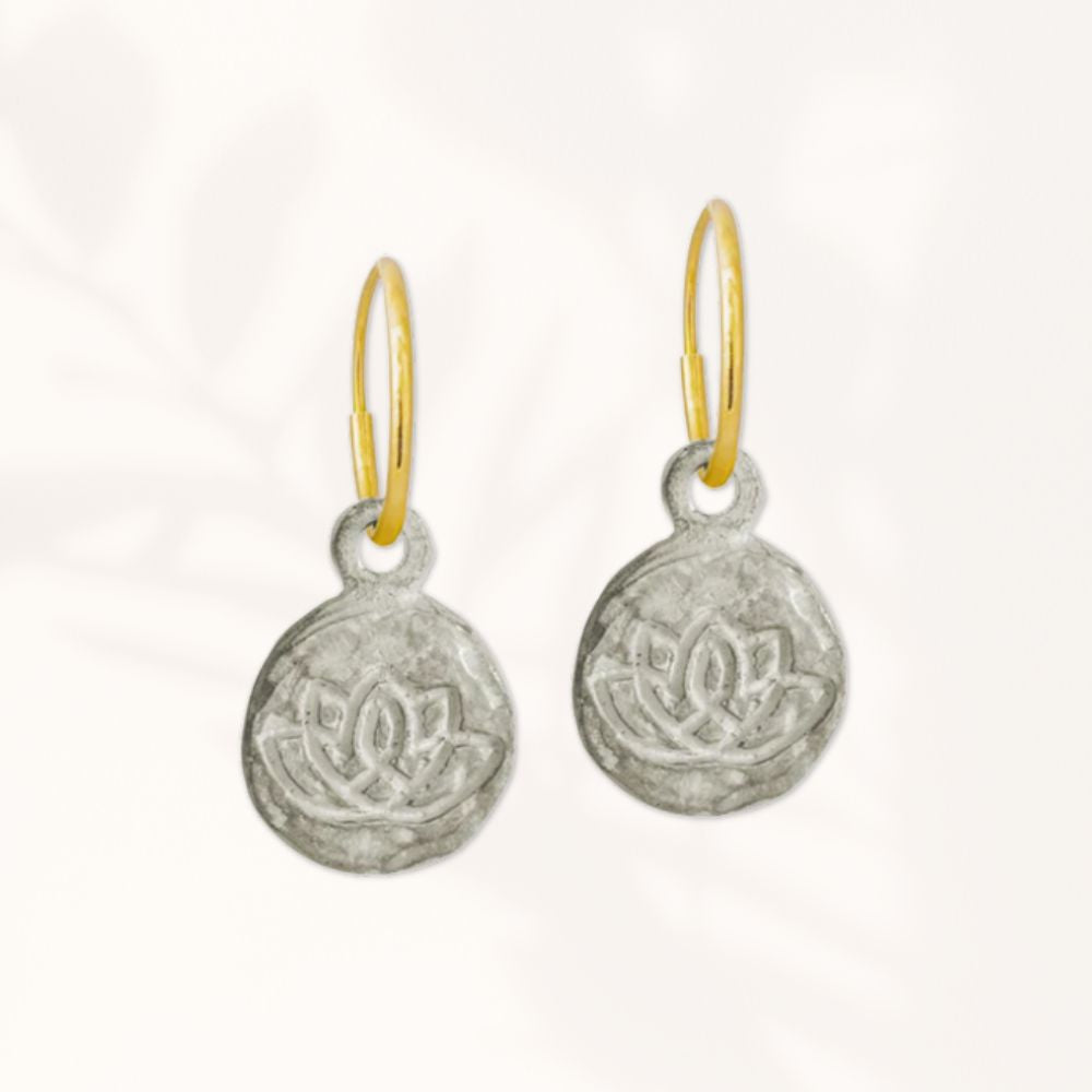 Sterling Silver Lotus Earrings