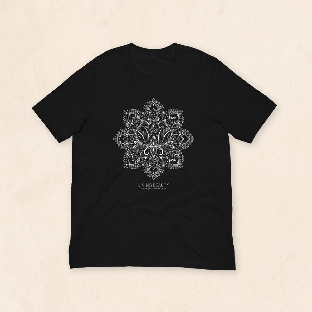 Unisex White Mandala T-shirt (White on Black)
