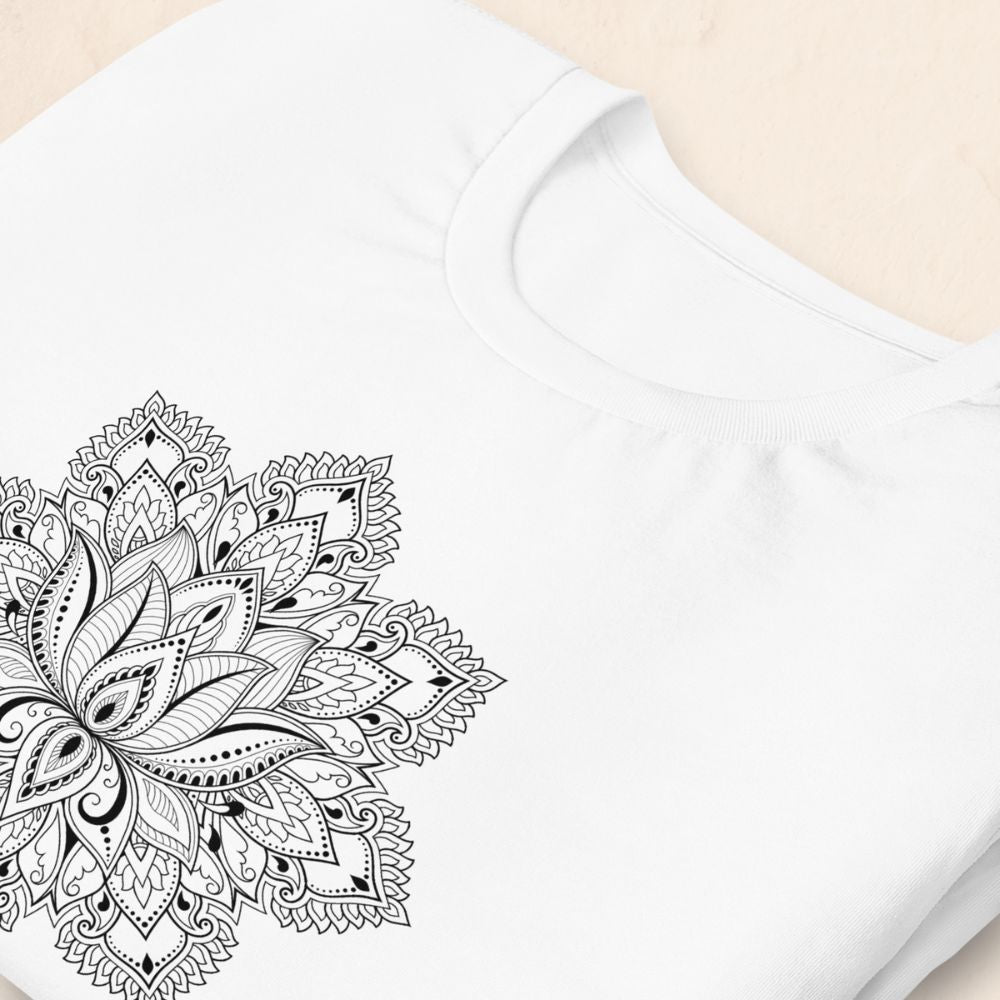 Unisex Mandala T-shirt (Black on White)